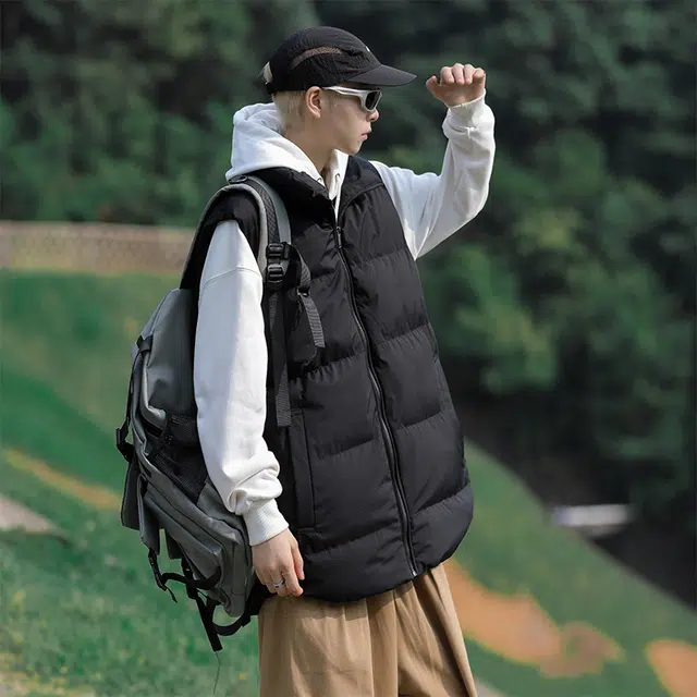 纳趣 立领保暖休闲工装宽松马甲 男女同款