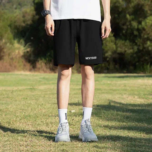 纳趣 宽松字母印花百搭五分休闲短裤 男款