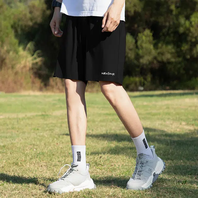 纳趣 卡通字母印花百搭速干宽松透气五分休闲短裤 男款