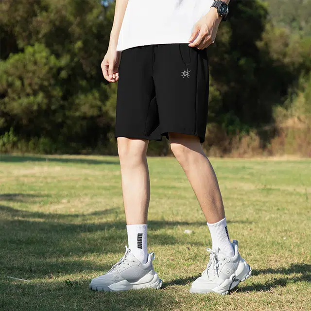 纳趣 个性印花户外百搭速干宽松五分休闲短裤 男款