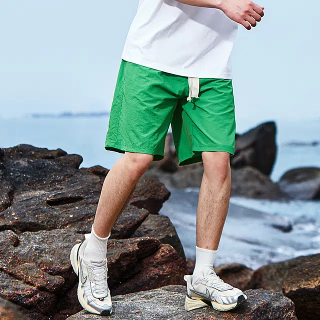 纳趣 冰感速干薄款网眼内里运动透气五分休闲短裤 男女同款