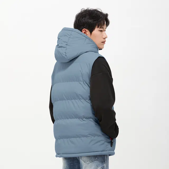 纳趣 纯色基础款连帽休闲加厚保暖马甲 男女同款