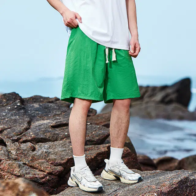 纳趣 冰感速干薄款网眼内里运动透气五分休闲短裤 男女同款