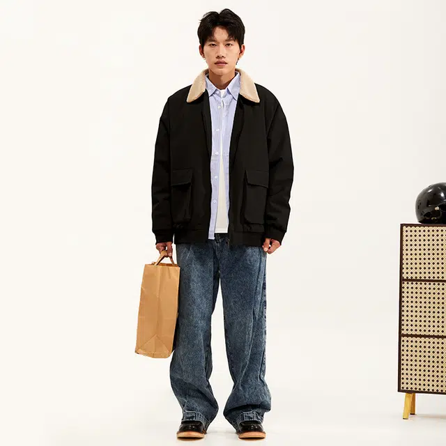 纳趣 美式复古翻领痞帅时尚休闲大口袋夹克外套 男款
