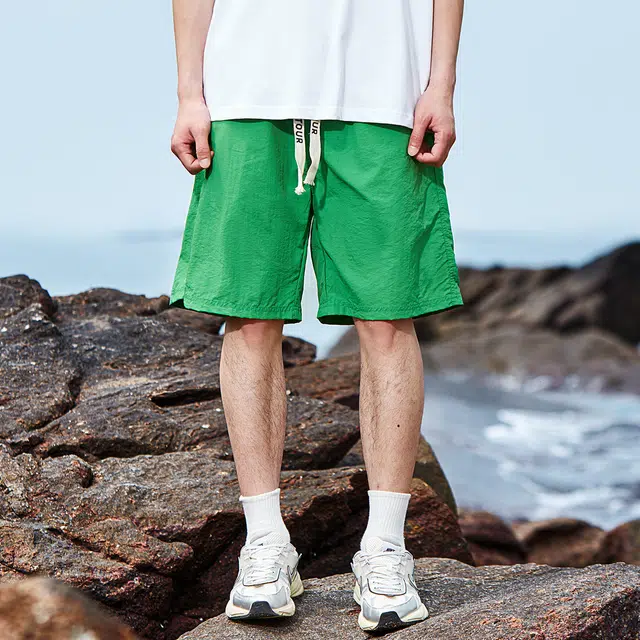 纳趣 冰感速干薄款网眼内里运动透气五分休闲短裤 男女同款