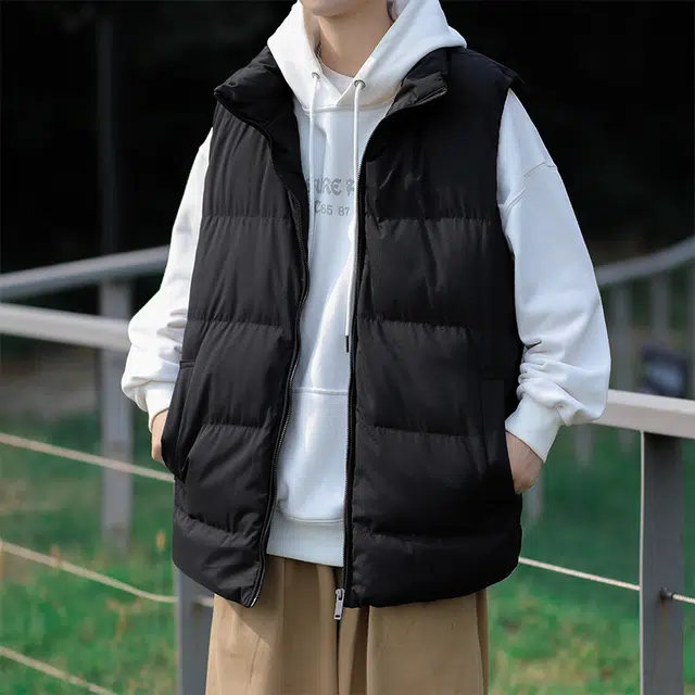 纳趣 立领保暖休闲工装宽松马甲 男女同款