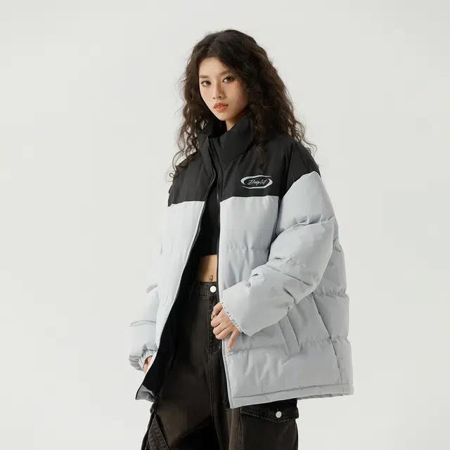 三体 水滴系列 美式复古撞色拼接立领开衫百搭保暖加厚登山服柔软舒适防风防水防寒潮牌户外机能风长袖面包服棉服 男女同款