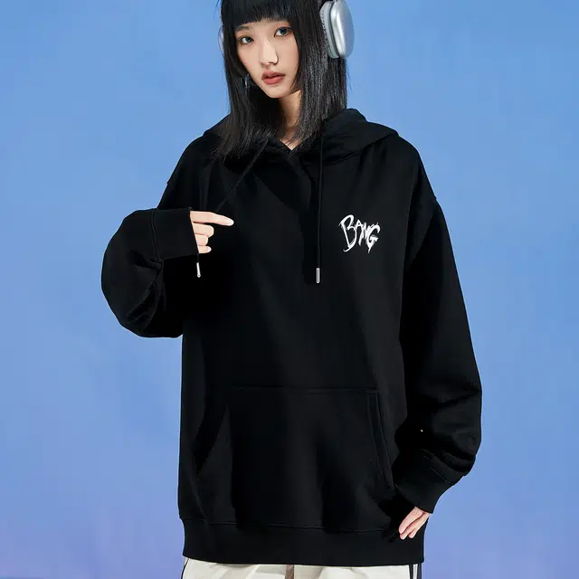三体 你们是虫子系列 美式复古休闲宽松趣味字母印花多巴胺连帽基础口袋长袖重磅卫衣 男女同款