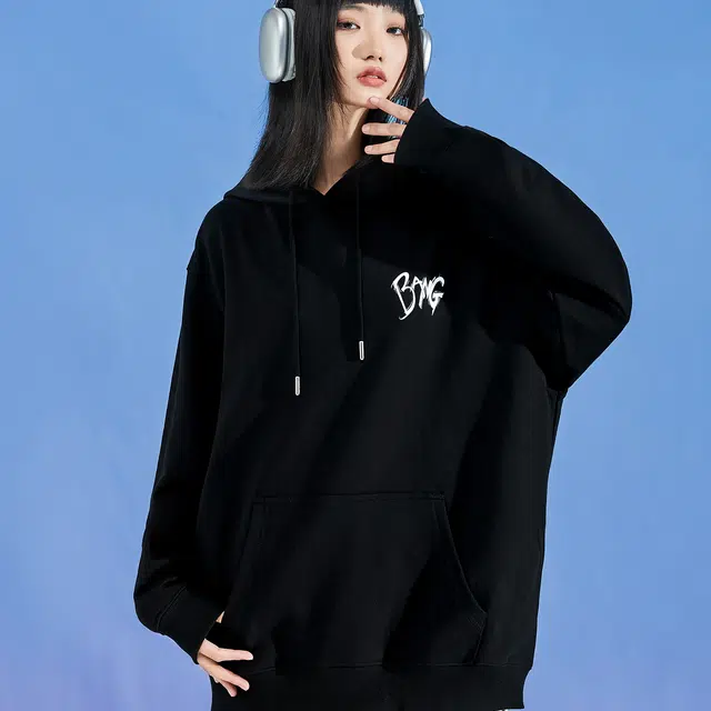 三体 你们是虫子系列 美式复古休闲宽松趣味字母印花多巴胺连帽基础口袋长袖重磅卫衣 男女同款