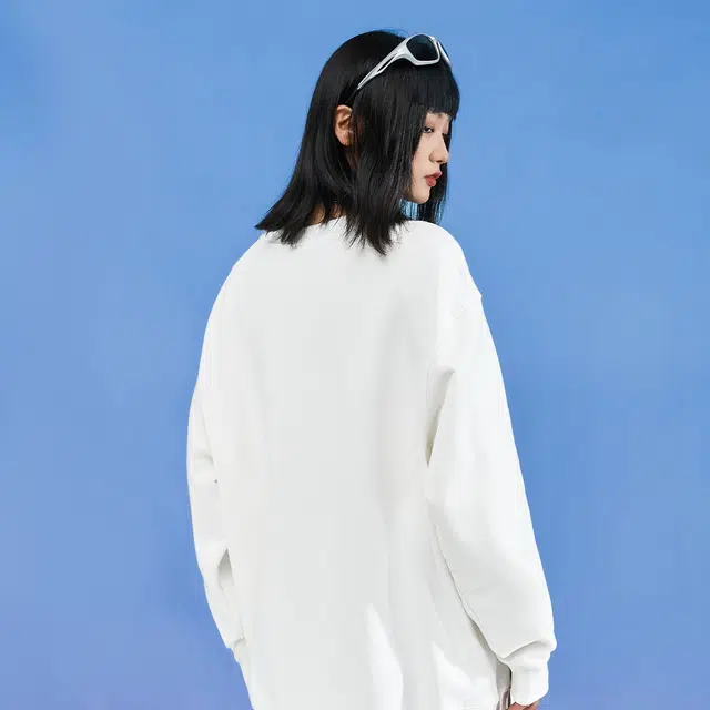 三体 我的三体战队系列简约字母印花宽松休闲圆领套头长袖基础重磅卫衣 男女同款