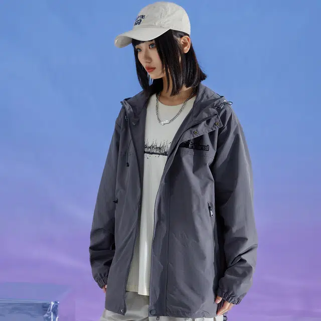 三体 连帽时尚设计百搭防风简约夹克外套 男女同款