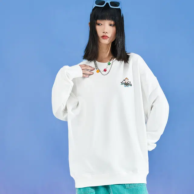 三体 云天明的三个通话系列 休闲基础宽松百搭复古美式圆领套头长袖卫衣 男女同款
