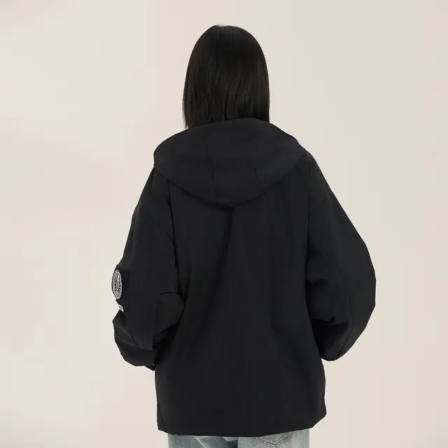 三体 太空军舰队系列 复古美式连帽宽松休闲百搭日常简约基础款纯色袖标户外工装机能风学生多巴胺防风夹克外套 男女同款