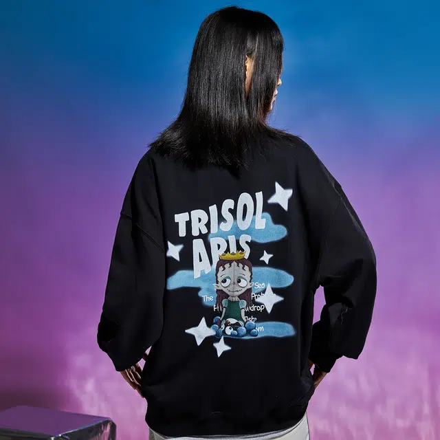 三体 云天明的三个通话系列 休闲基础宽松百搭复古美式圆领套头长袖卫衣 男女同款