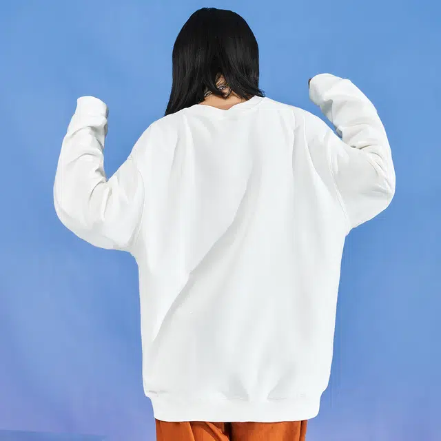 三体 淼史强系列 卡通人像字母印花复古休闲宽松圆领套头长袖基础卫衣 男女同款