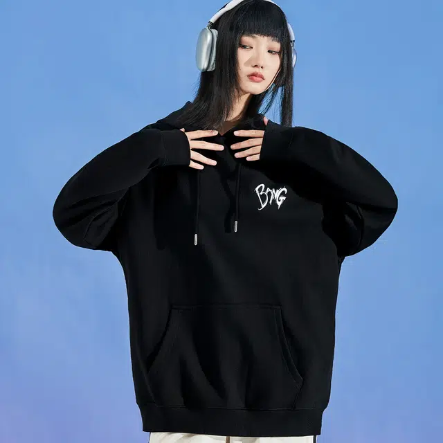 三体 你们是虫子系列 美式复古休闲宽松趣味字母印花多巴胺连帽基础口袋长袖重磅卫衣 男女同款