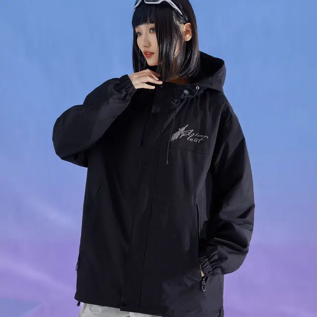 三体 休闲简约百搭防风连帽夹克外套 男女同款