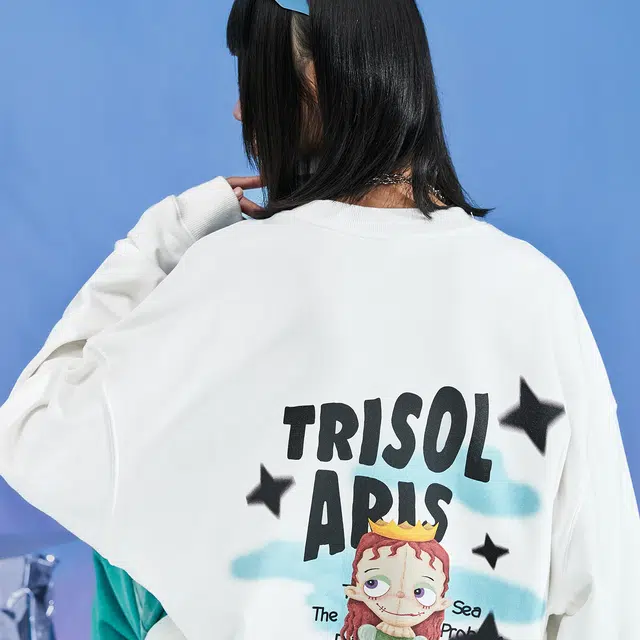 三体 云天明的三个通话系列 休闲基础宽松百搭复古美式圆领套头长袖卫衣 男女同款