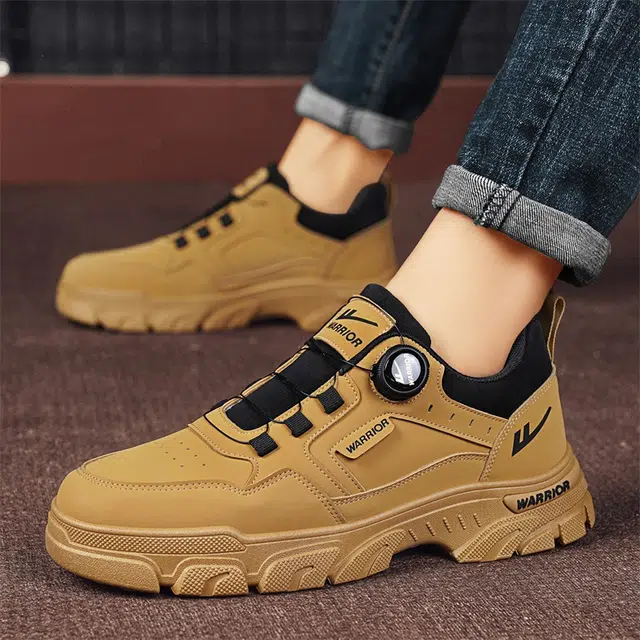 Warrior Martin Boots Mid Heel Tan