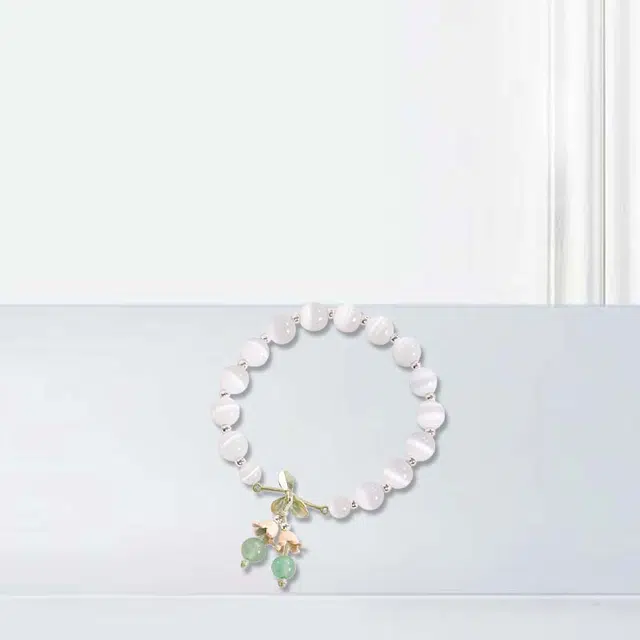 晶莱欧 花梦铃兰 优雅浪漫精致 小清新甜美 在逃公主 小众设计气质轻奢高级感通勤甜蜜饰爱 琉璃 玉石手串 女款