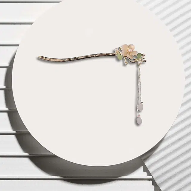 晶莱欧 玉兰花流苏 新中式国潮系列复古风 森系精致甜美大方 发簪 女款