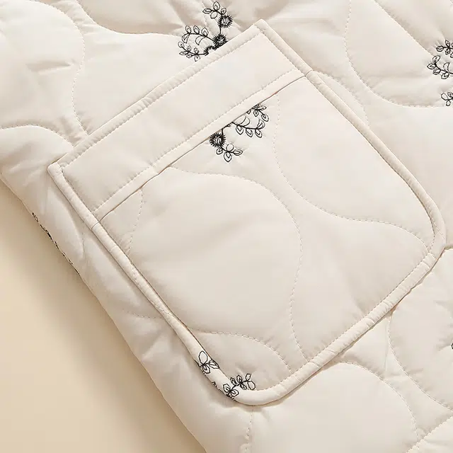 芬腾 保暖加绒抗静电舒适亲肤睡衣套装 女款 米白