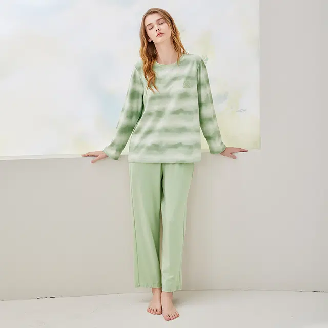 芬腾 抗菌大码家居微弹睡衣套装 男女同款