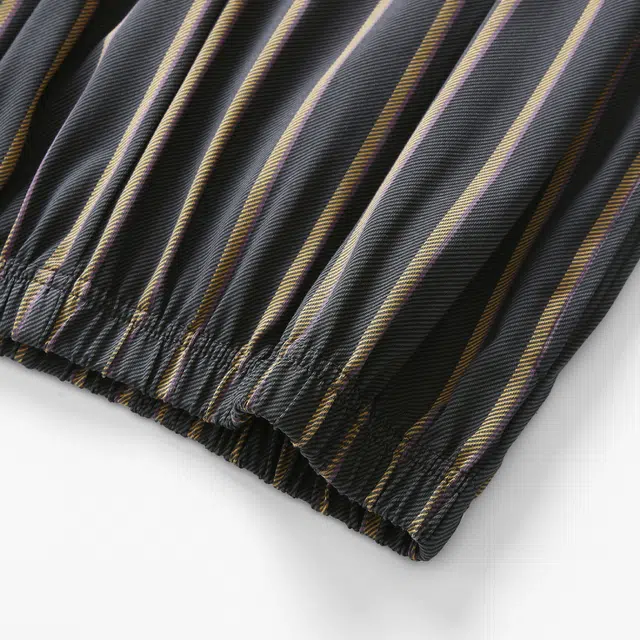 芬腾 纯棉短袖透气薄款圆领套头条纹可外穿家居服夏季睡衣套装 男款