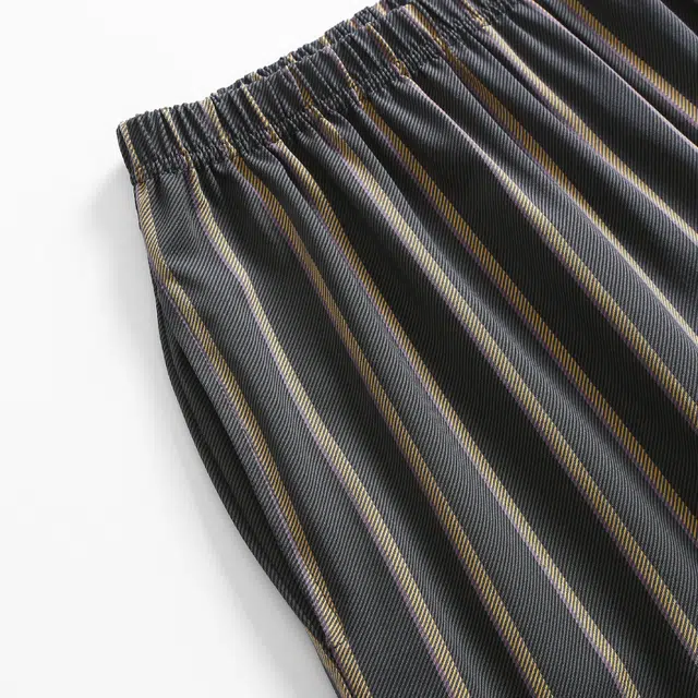 芬腾 纯棉短袖透气薄款圆领套头条纹可外穿家居服夏季睡衣套装 男款