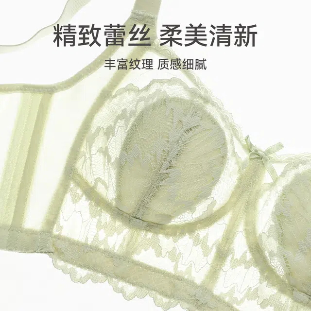 芬腾 大胸显小上托防下垂蕾丝无钢圈收副乳性感薄款文胸 女款