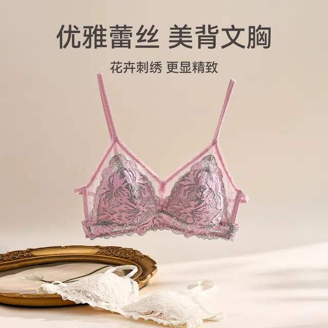 芬腾 女士内衣性感蕾丝无钢圈美背薄款舒适上托防下垂聚拢胸罩文胸 女款