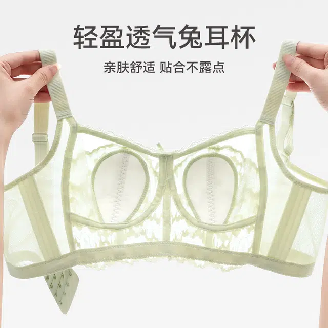 芬腾 大胸显小上托防下垂蕾丝无钢圈收副乳性感薄款文胸 女款