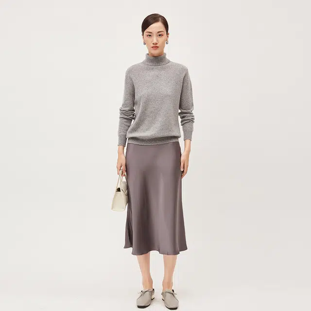 恒源祥 高领彩点休闲打底套头针织羊绒衫 女款