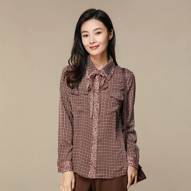 恒源祥尖领合身其他长袖衬衫 女款