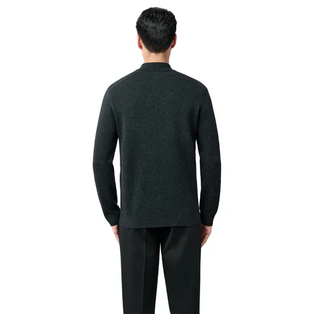 恒源祥 半高领休闲纯色打底毛衣 男款