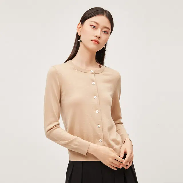 恒源祥 纯山羊绒圆领长袖羊绒衫 女款