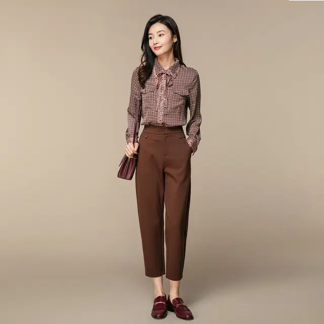 恒源祥尖领合身其他长袖衬衫 女款