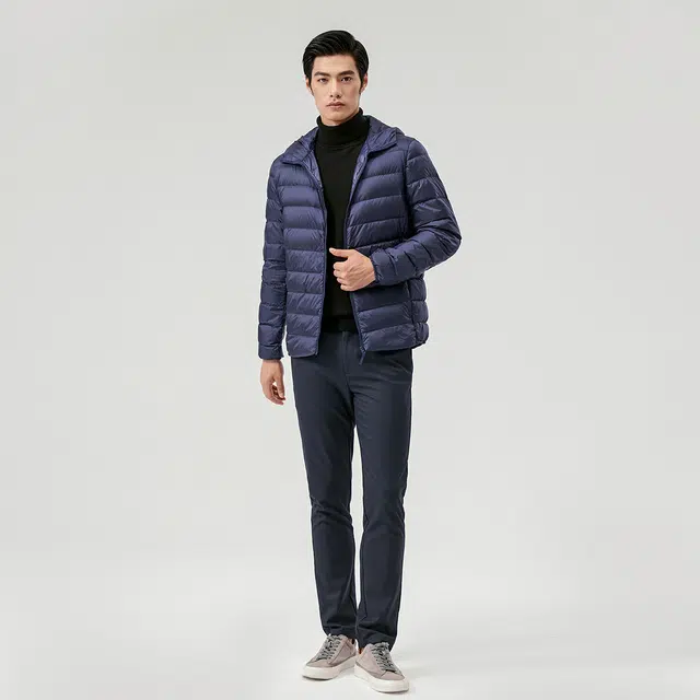 恒源祥 连帽轻薄时尚轻便羽绒服 男款