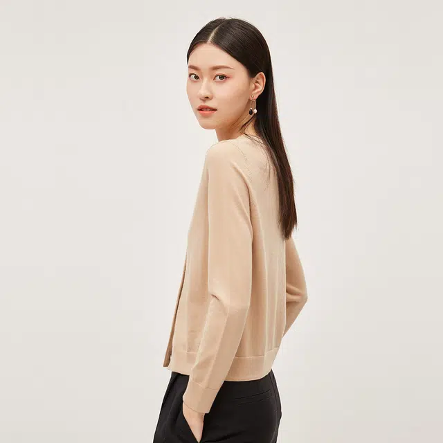 恒源祥 纯山羊绒圆领长袖羊绒衫 女款