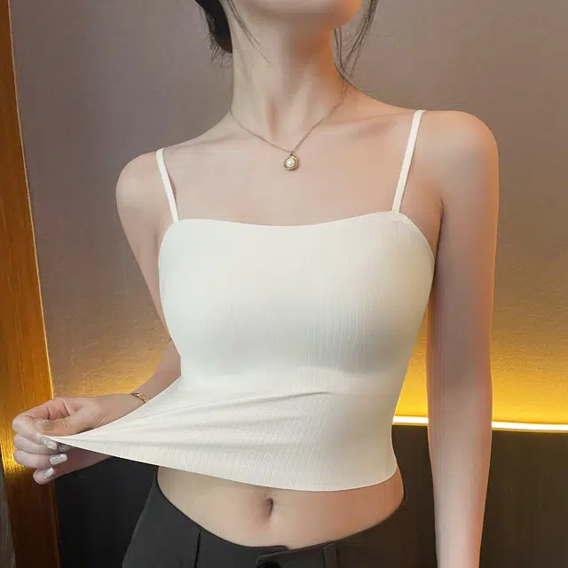 润微 无痕美背内搭外穿修身纯色吊带 女