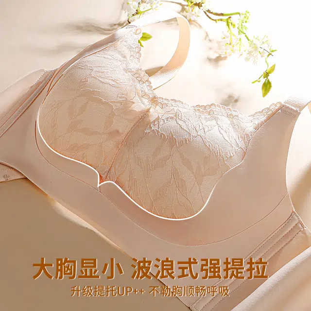 润微 大胸显小提拉防下垂调整型收副乳聚拢文胸 女款