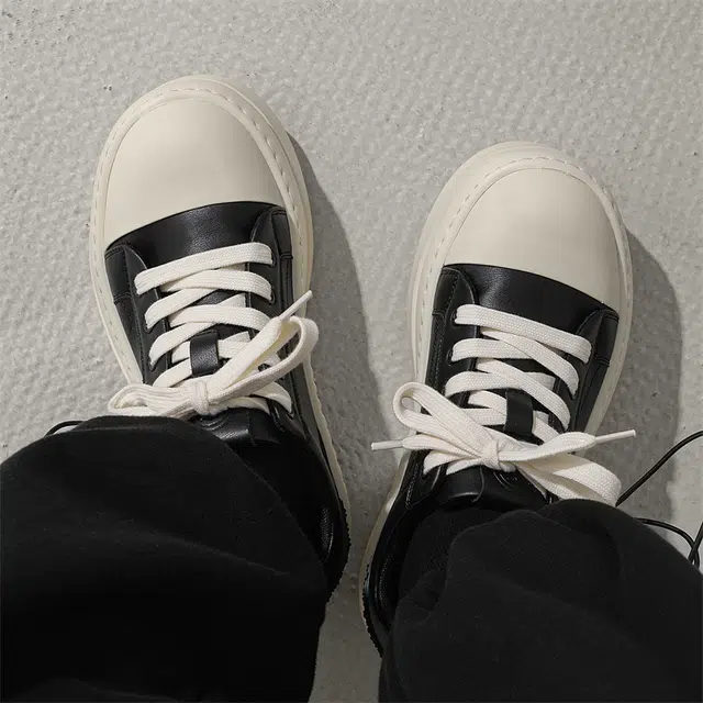 皮革 小众美式时尚潮流休闲通勤经典百搭 低帮 板鞋 男女同款 黑色