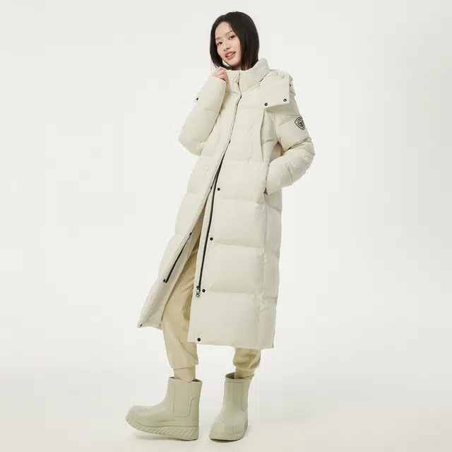 坦博尔 简约长款拉链直筒羽绒服 女款