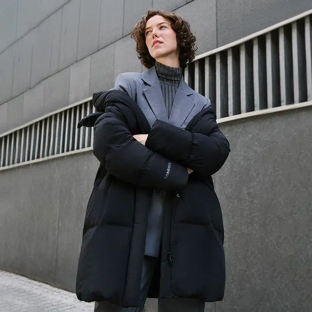 坦博尔 长款户外保暖休闲羽绒服 女款