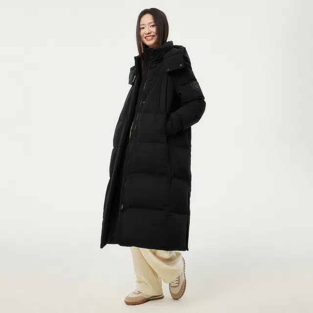 坦博尔 简约长款拉链直筒羽绒服 女款