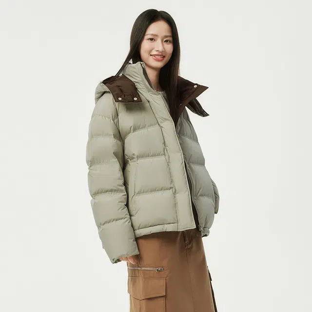 坦博尔 简约纯色保暖羽绒服 女款
