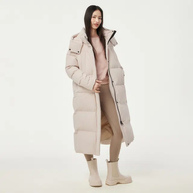 坦博尔 简约长款拉链直筒羽绒服 女款