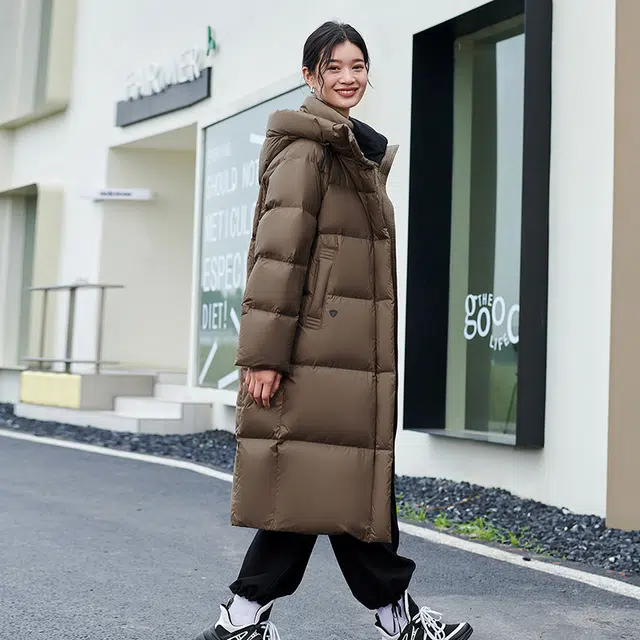 坦博尔 休闲纯色保暖羽绒服 女款
