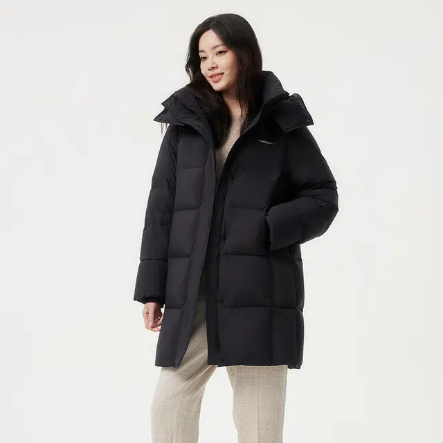 坦博尔 时尚百搭休闲纯色保暖云朵吐司美拉德雅丹风羽绒服 女款