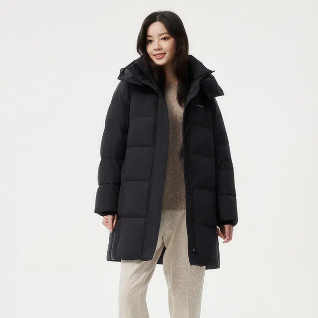 坦博尔 时尚百搭休闲纯色保暖云朵吐司美拉德雅丹风羽绒服 女款